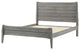 Platform Bed Nightstand Set, Full Size, Wood, Gray, Modern Farmhouse