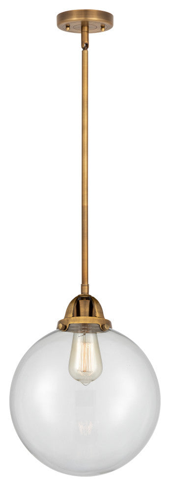 Beacon Mini Pendant, Brushed Brass, Clear, Clear