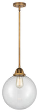 Beacon Mini Pendant, Brushed Brass, Clear, Clear