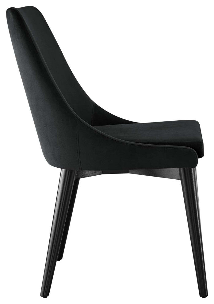 Viscount Accent Performance Velvet Dining Chairs, Set of 2, Black