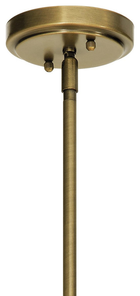 Kichler Everly 1 Light Mini Pendant, Natural Brass, Clear