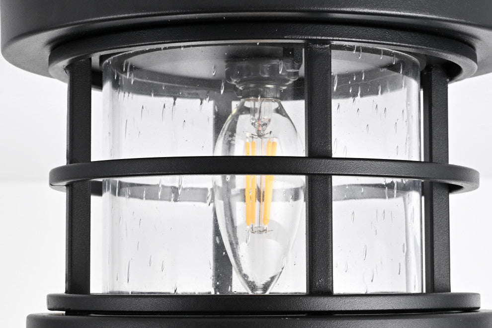 Home Living 8" Outdoor Flush Mount, Black