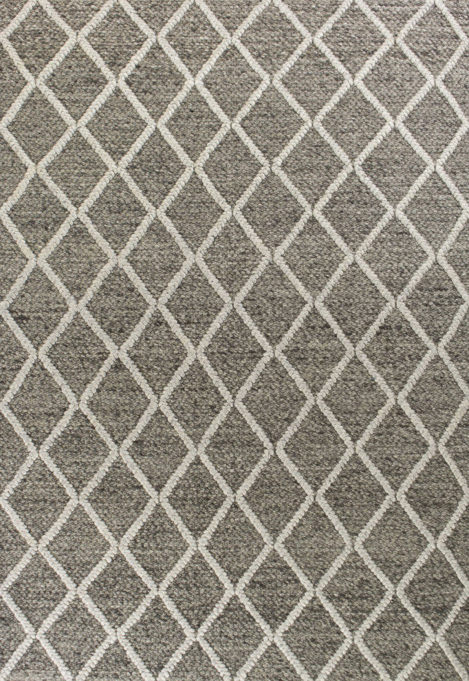 HomeRoots 9' x 13' Wool Dark Grey Area Rug