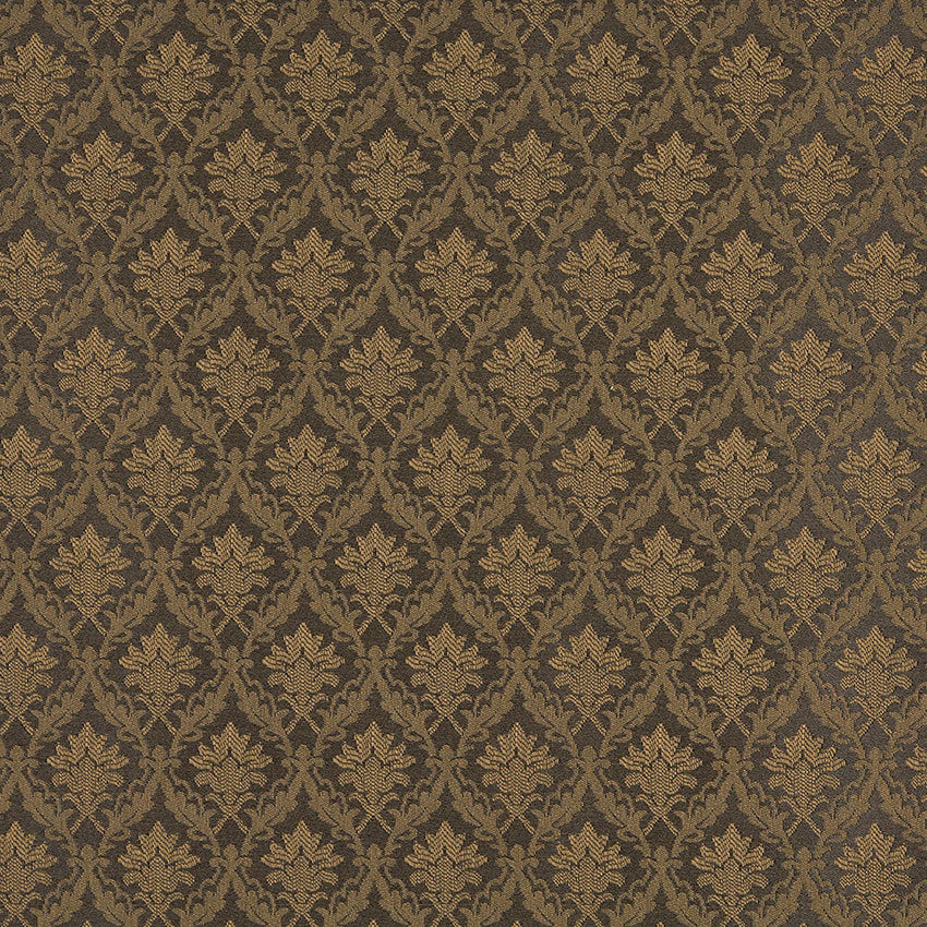 Brown Foliage And Bouquets Upholstery Fabric By The Yard