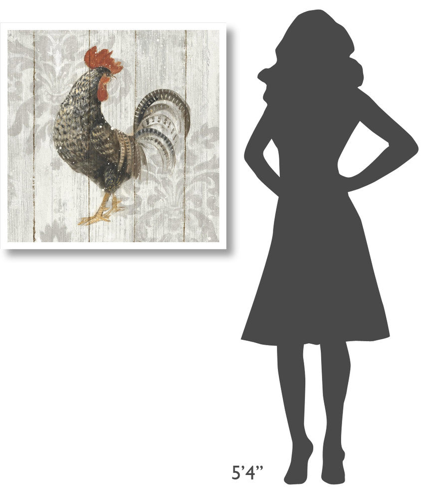 "Farm Friend II on Barn Board" Digital Paper Print by Albena Hristova, 32"x32"