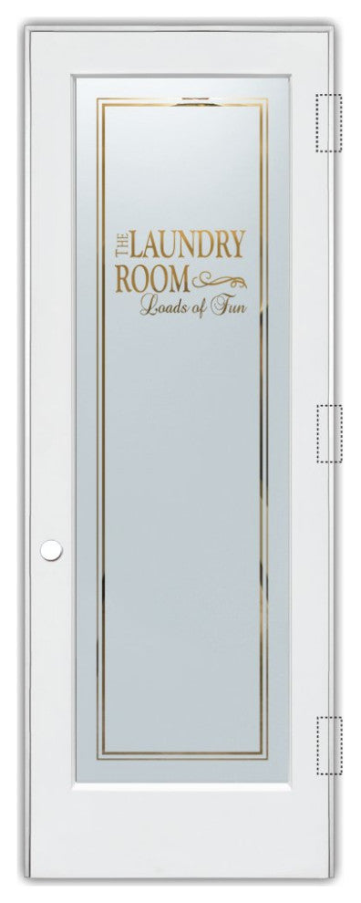 Laundry Door - Loads of Fun - Primed - 30" x 84" - Knob on Left - Push Open