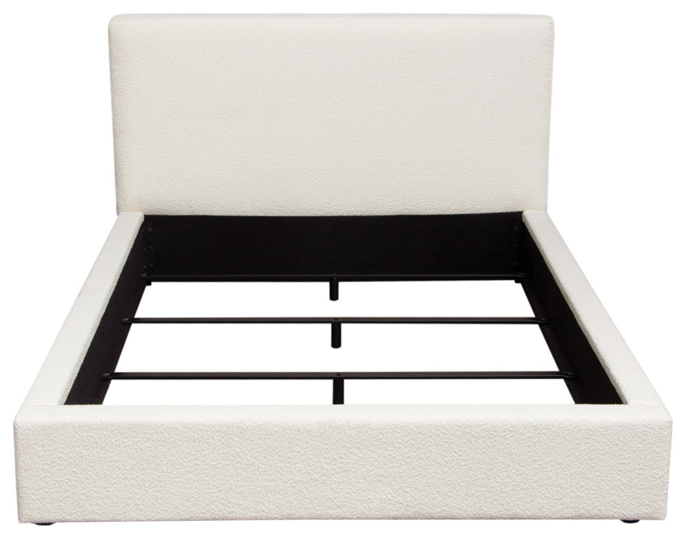 Cloud 43" Low Profile Eastern King Bed in Ivory Boucle Fabric by Diamond Sofa