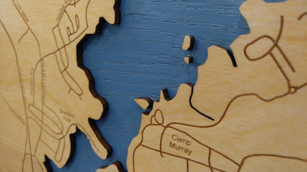 American Lake, Washington-Wood Lake Map, Small