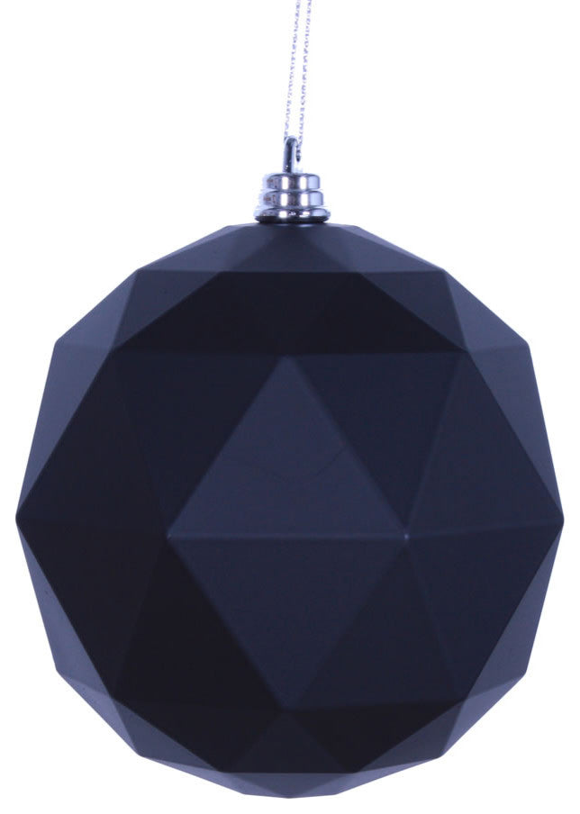 Vickerman M177517Dm 8" Black Matte Geometric Ball Ornament