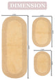 Double Ruffle Collection Bath Rug Set, 3-Piece Set With Runner, Butter