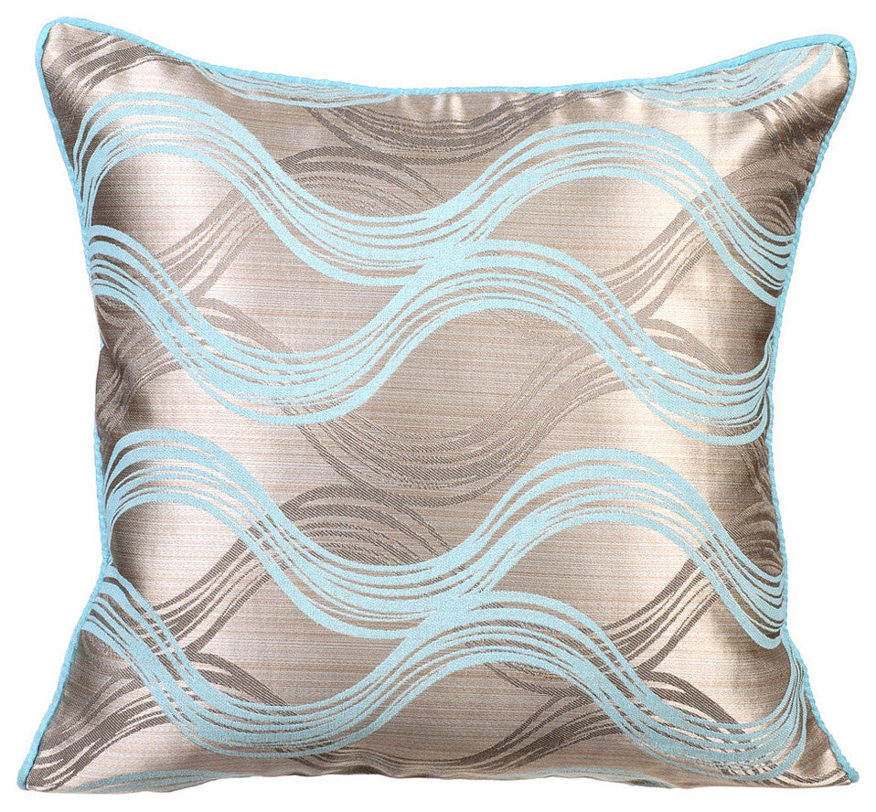 Blue Decorative Euro shams 26"x26" Silk, Cloud Illusions