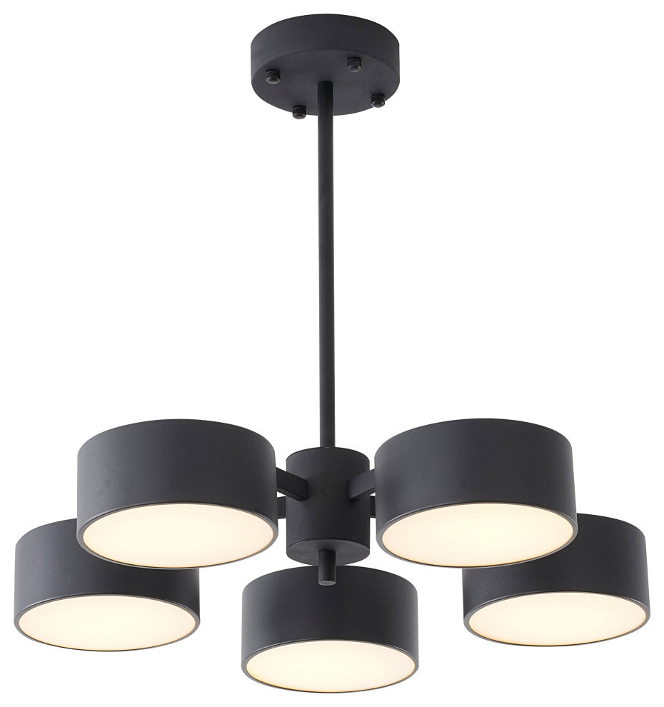Bethel International BE11C24B 5-Light LED Chandelier, Black