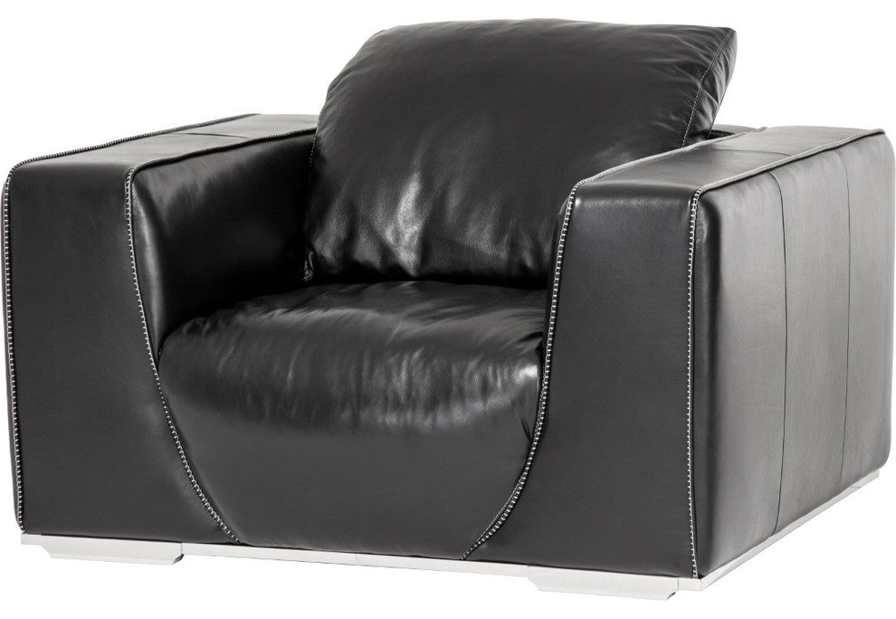 AICO Michael Amini Mia Bella Sophia Leather Chair, Onyx