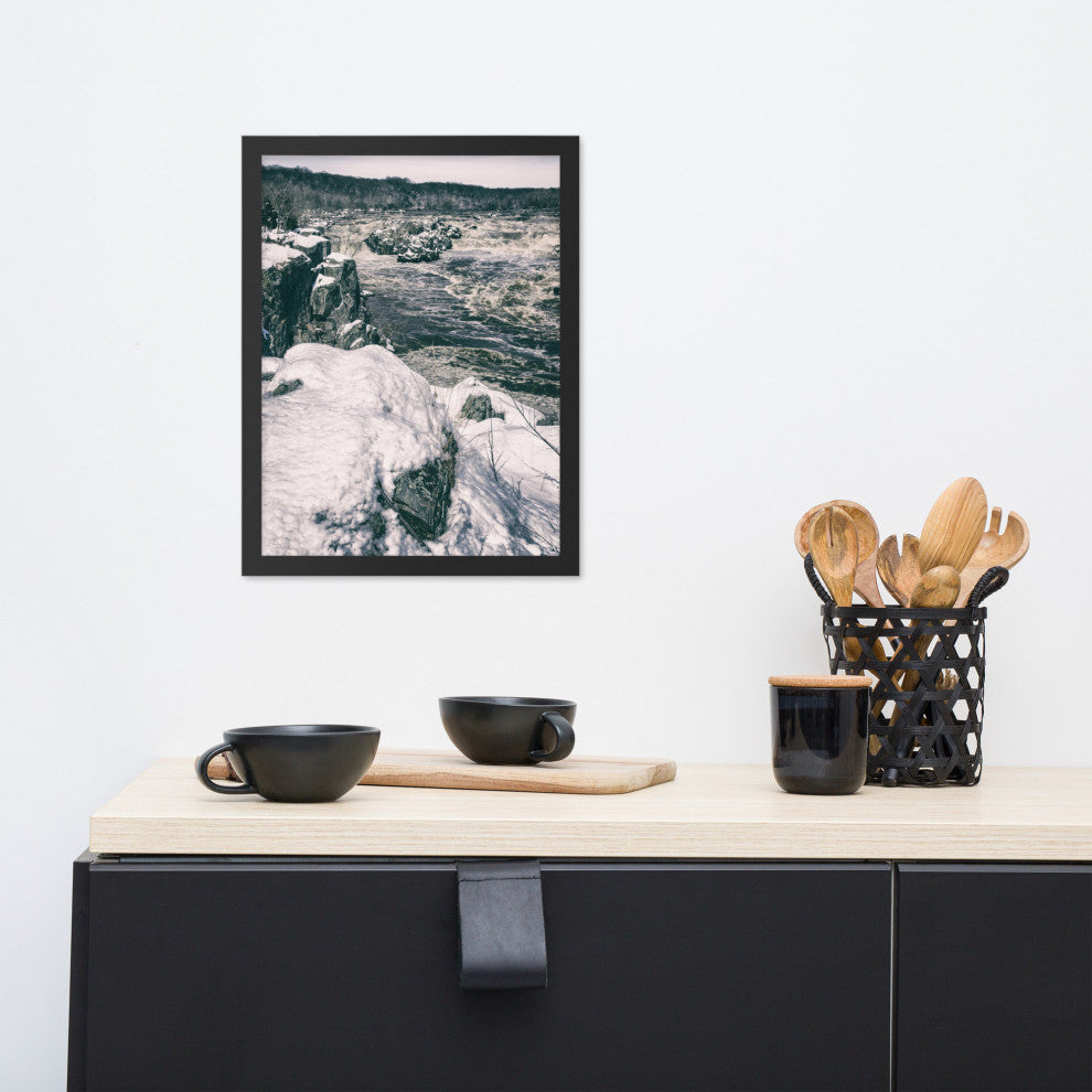Great Falls Vintage Rural Landscape Framed Photo Paper Wall Art Prints, Black, 12" X 16"