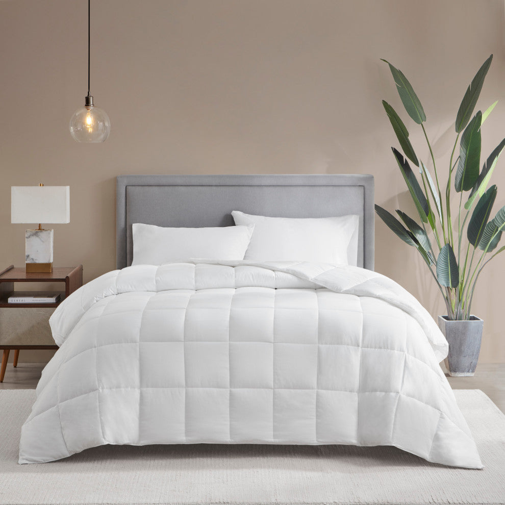 Sleep Philosophy Sateen Double Insertion Comforter, White, Twin