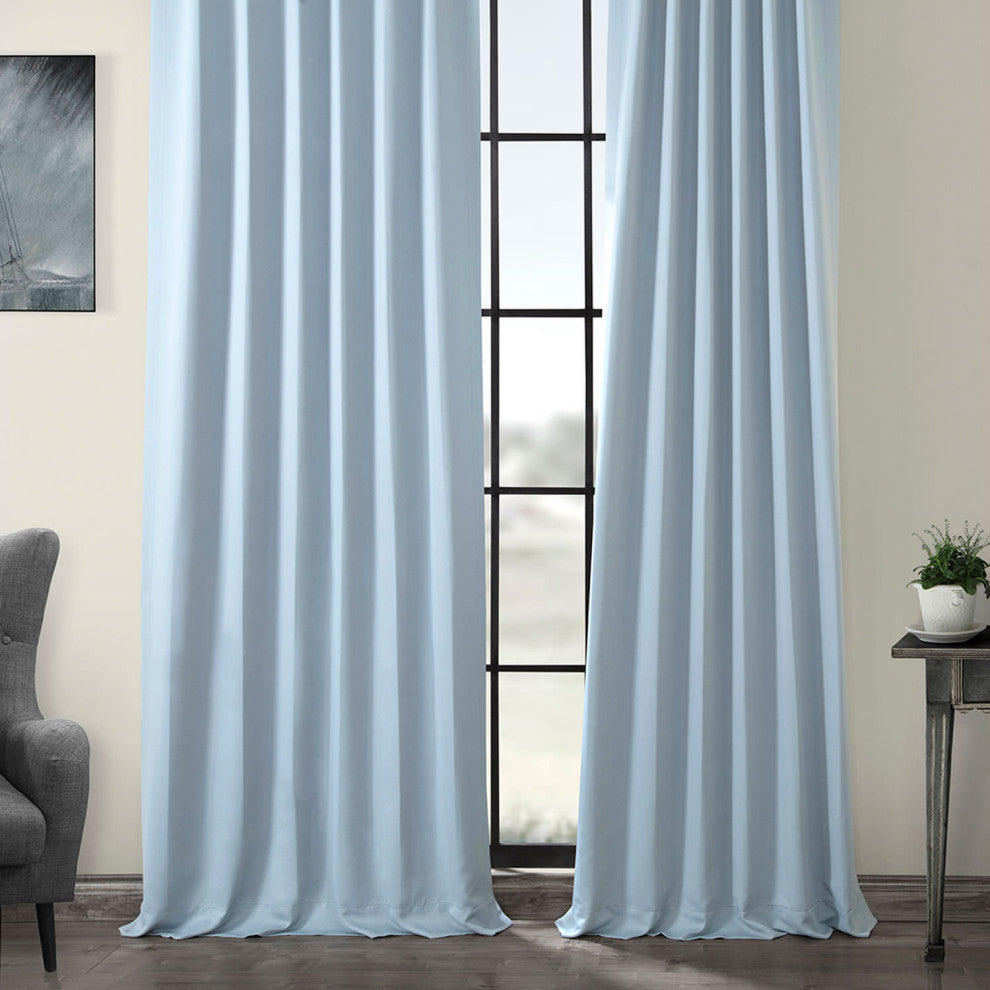 Frosted Blue Room Darkening Curtain, Set of 2, 50"x108"