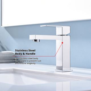 Monte Stainless Steel Single Hole Bathroom Faucet, Chrome