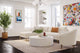 Serena Cream Velvet Left Arm Facing Chaise Sectional