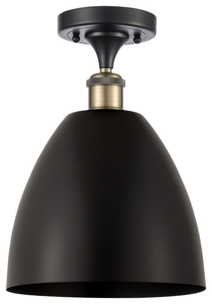 Ballston Dome Semi-Flush Mount, Black Antique Brass, Matte Black