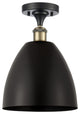 Ballston Dome Semi-Flush Mount, Black Antique Brass, Matte Black