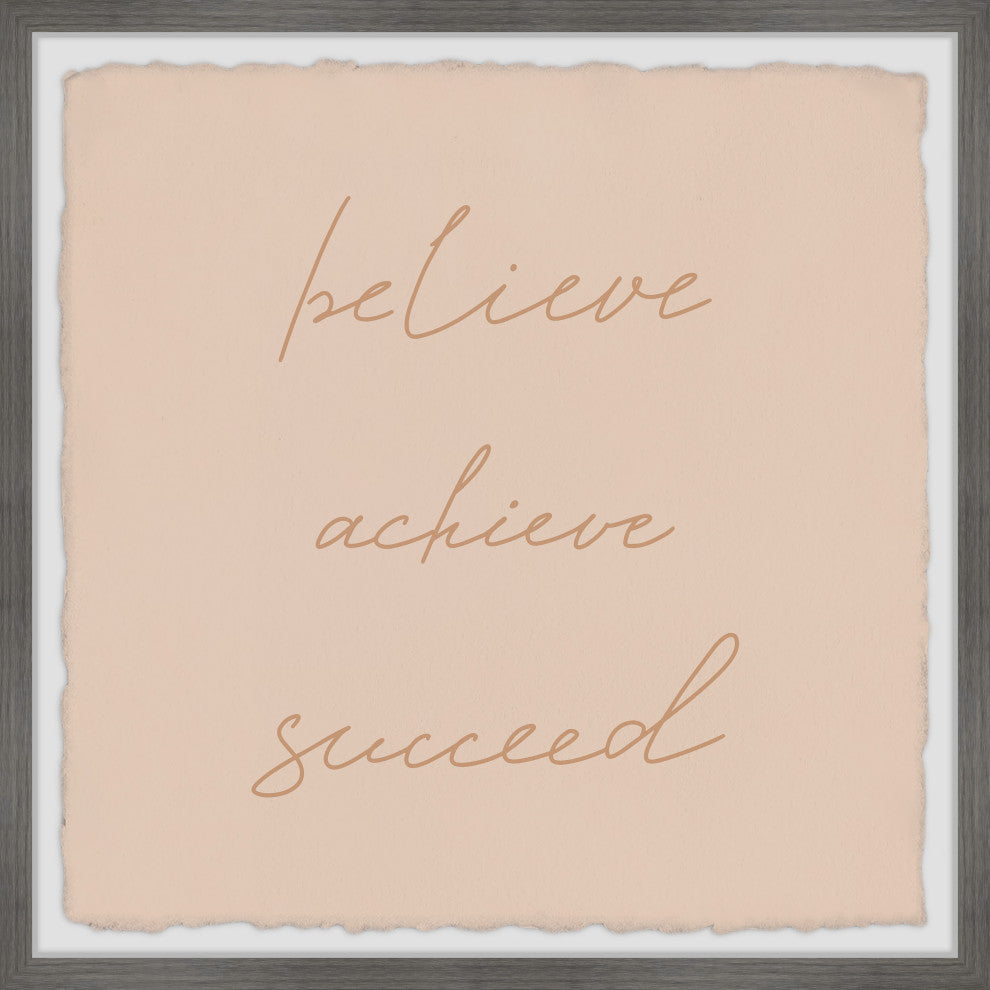 "Believe Achieve Succeed" Framed Painting Print, 12x12