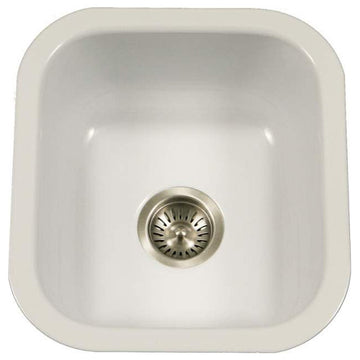 Houzer PCB-1750 Porcela 15-5/8" Undermount Single Basin Porcelain - White