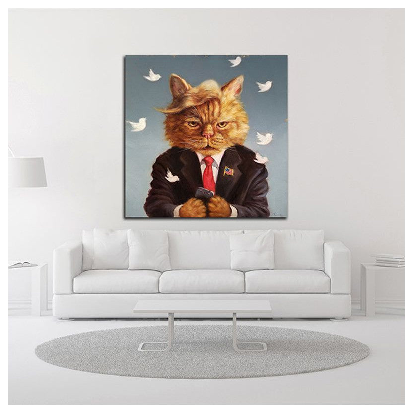 "Catty Remarks" by Lucia Heffernan, Print on Canvas, 14"x14"