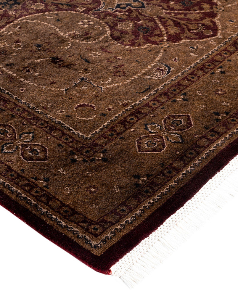 Overdyed One-of-a-Kind Hand-Knotted Area Rug Brown, 4' 5" x 7' 4"