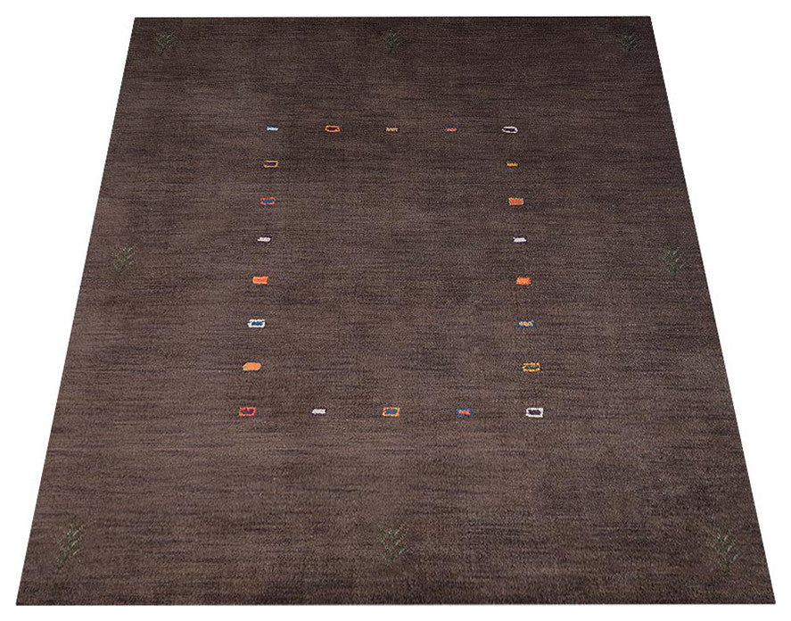 HAND KNOTTED LOOM WOOL ECO-FRIENDLY AREA RUGS - Rectangle, Brown, Contemporary