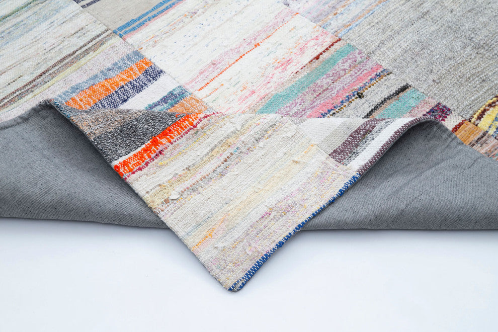 Rug N Carpet - Handmade Oriental 8' 1'' x 11' 7'' Rustic Patchwork Kilim Rug