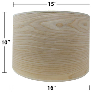 Urbanest White Oak Veneer Drum Lamp Shade, Large