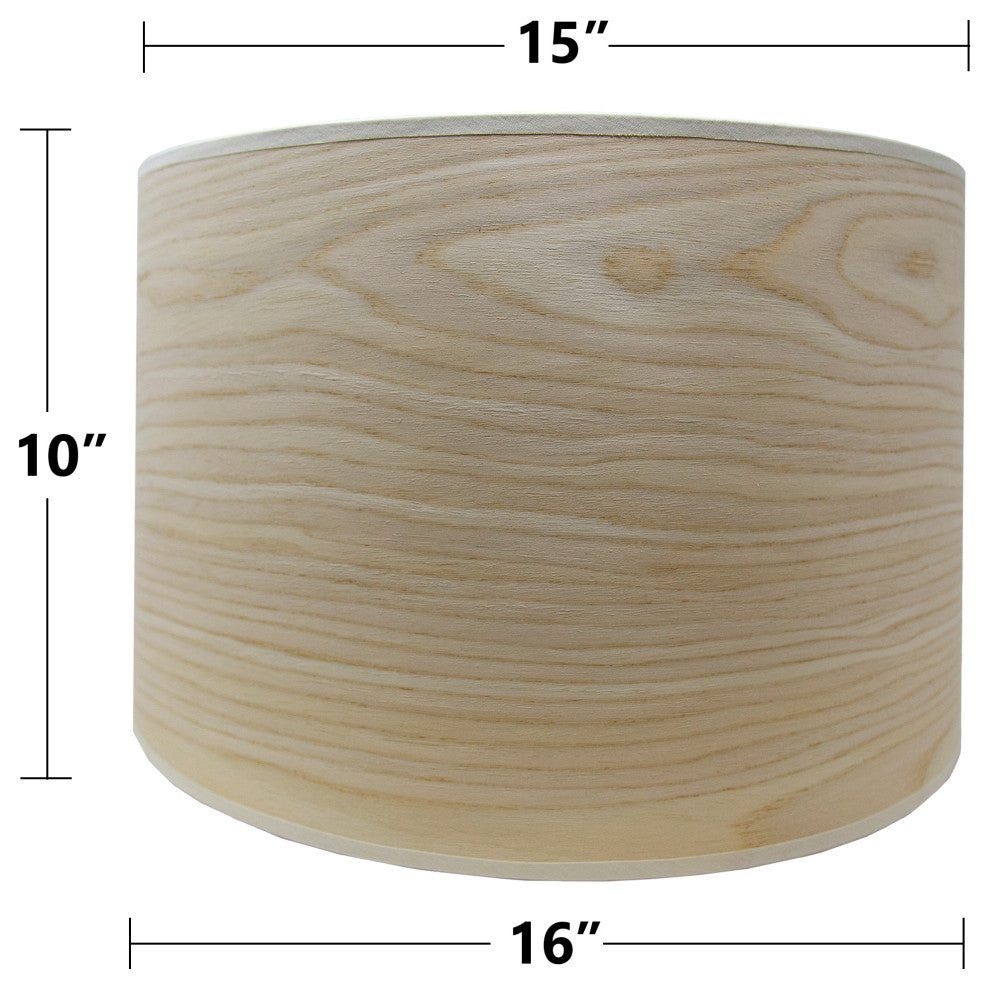 Urbanest White Oak Veneer Drum Lamp Shade, Large