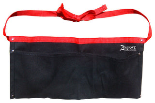 2-Pocket Canvas Apron, Black With Red Border