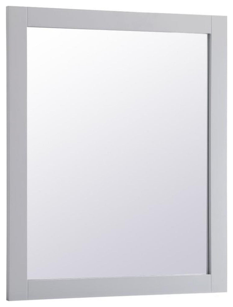 Elegant Decor Aqua 36" x 30" Wood Frame Bathroom Mirror in Gray
