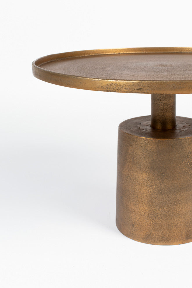 Antique Gold Pedestal Coffee Table | DF Mason