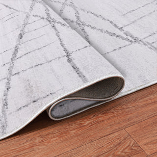 Low-Pile Pierce Ivory/Gray Rug, Ivory, 5'3"x8'