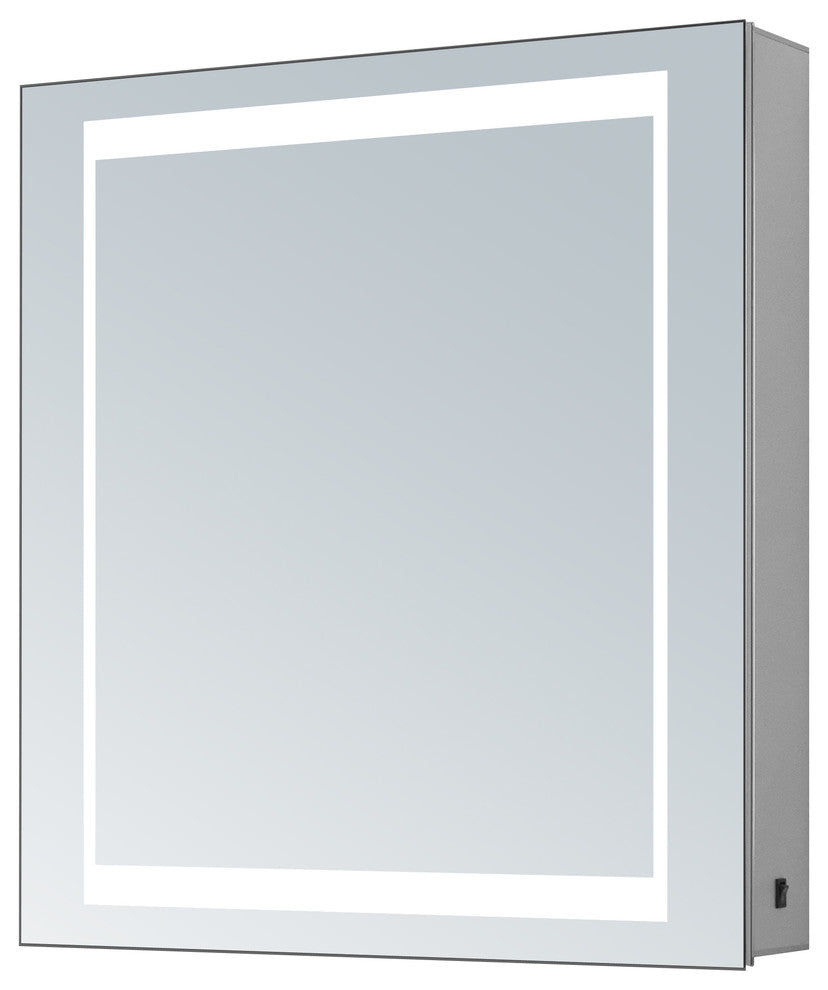 Electric LED Mirror Vanity Cabinet Single Door, LED Tubes, 24 X 26