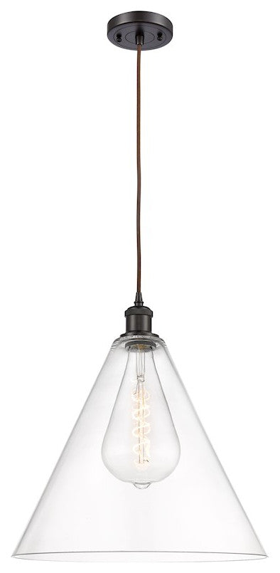 Innovations Lighting 516-1P-OB-GBC-162-LED Ballston Cone 1 Light 16" Pendant