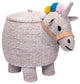 Pemberly Row Unicorn Water Hyacinth Laundry Hamper Light Gray