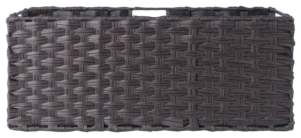 Melanie 3-PieceFoldable Woven Fiber Basket Set, Chocolate