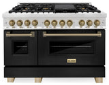 48" Dual Fuel Range, Stainless With Black and Champagne RAZ-BLM-48-CB