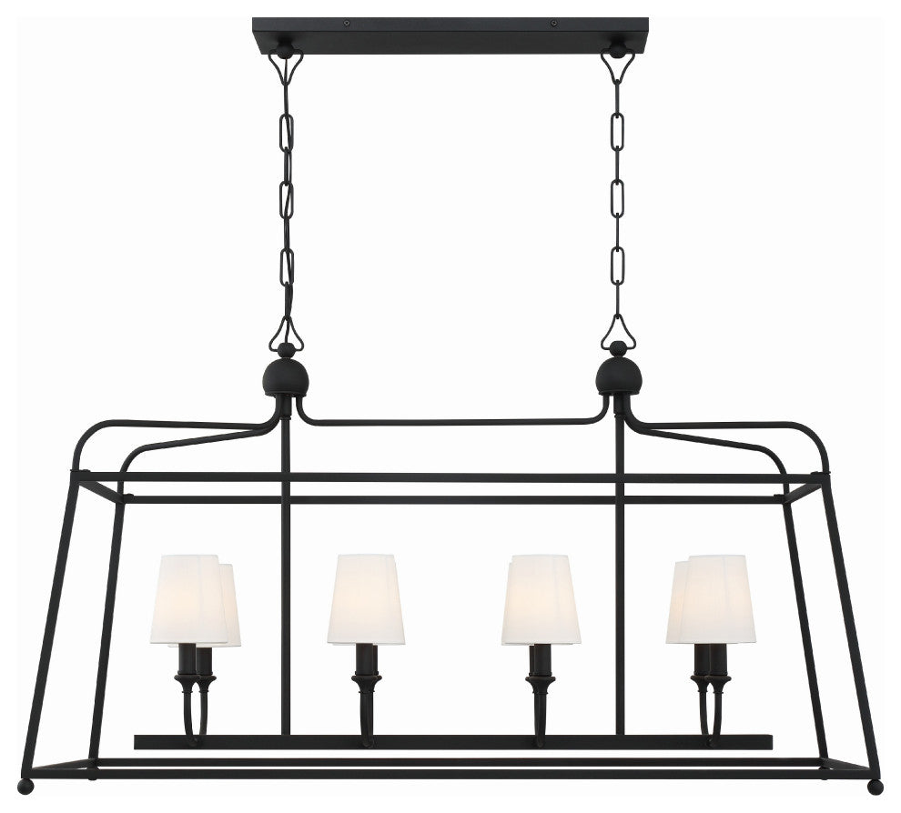 Libby Langdon for Crystorama Sylvan 8-Light Black Forged Chandelier