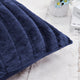 BOON Rabbit Jumbo Fur Throw and Pillow, 3-Piece Set, Navy Blue