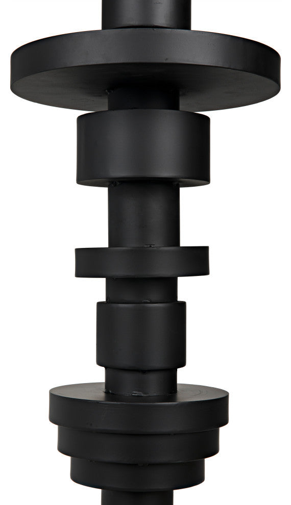 Wilton Floor Lamp with Shade, Black Metal
