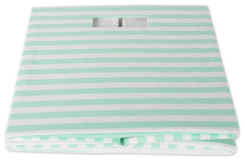 Polyester Cube Pinstripe Aqua Square 13"x13"x13"