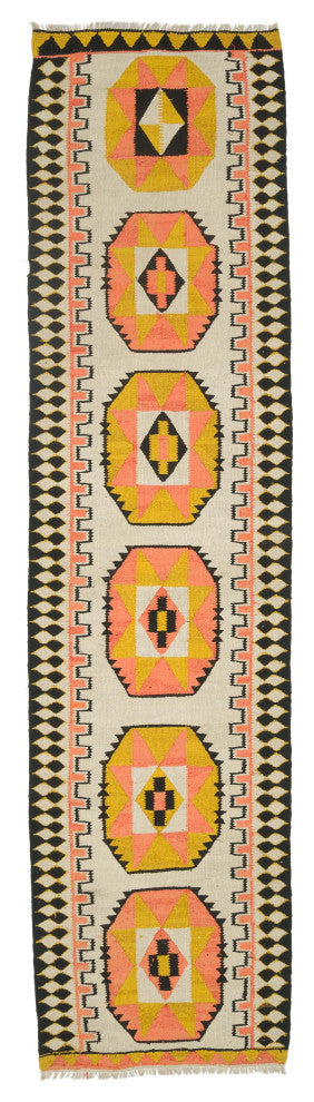 Vintage Turkish Kilim Runner 3' 2" x 12' 6", 38 in. x 150 in.