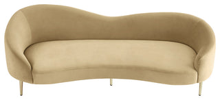 Ritz Velvet Upholstered Sofa, Camel