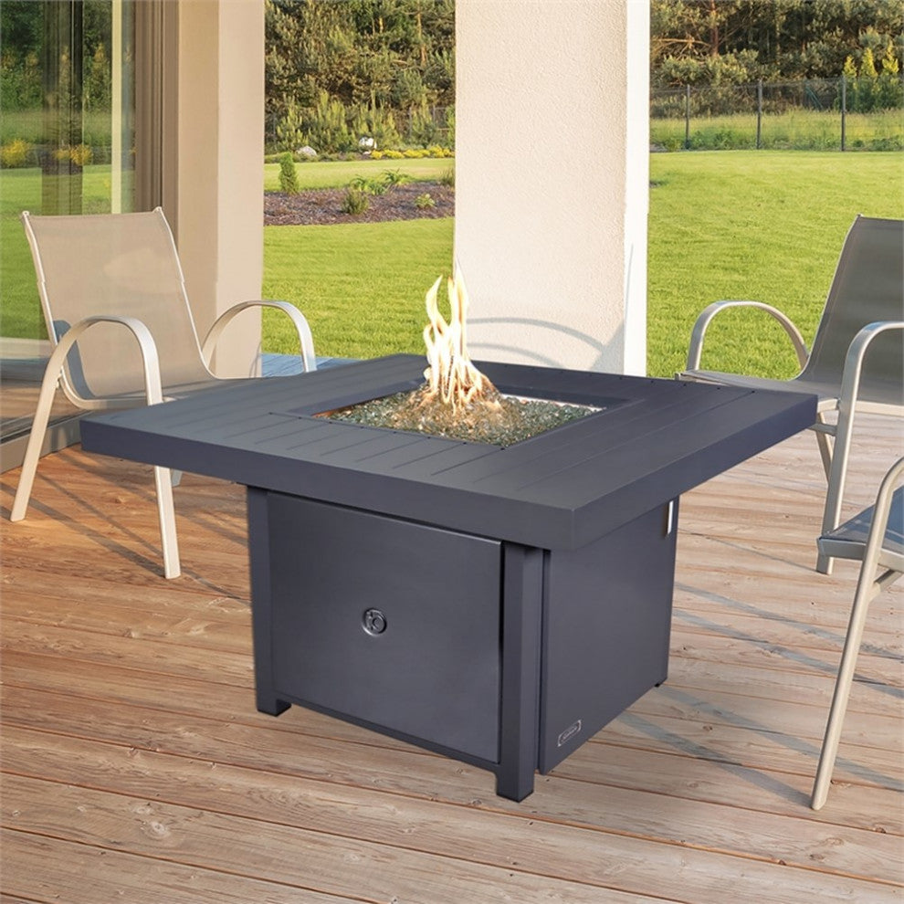 Sunbeam Fabia Contemporary Aluminum Fire Table in Gray Finish
