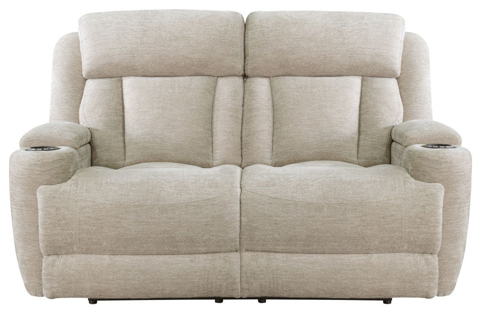 Dalton Power Reclining Sofa Loveseat and Recliner, Lucky Fawn
