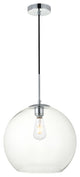 Baxter 1 Light Pendant in Chrome And Clear